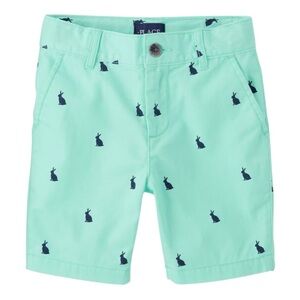 The Children's Place Boys' Cotton Chino Shorts Bunny Print NWT